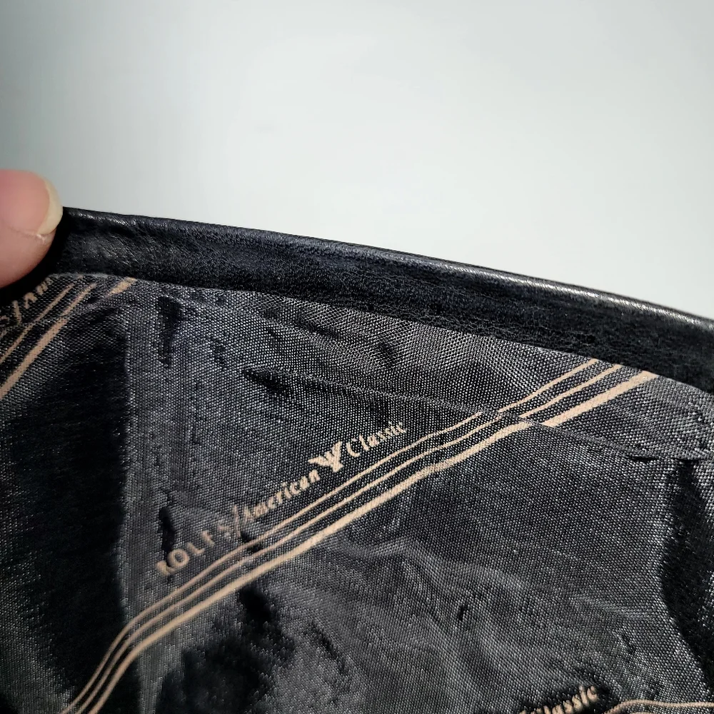 ROLFS Mens Cowhide Trifold Black Wallet
